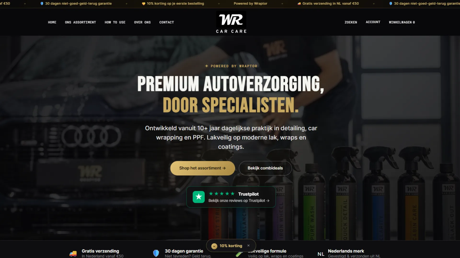 Omslagbeeld van WR Car Care: webshop & merklancering voor WR Car Care